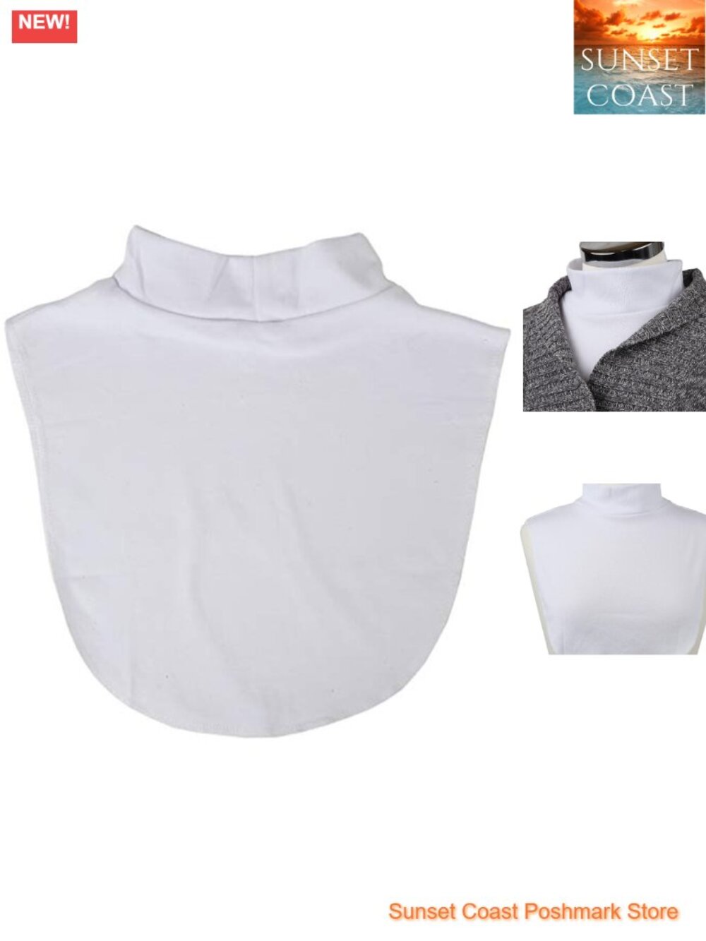 Cotton Blend Sleeveless Dickey Turtleneck Layering Pull-On Mock Neck